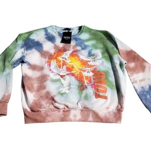 Colorful Tie-Dye Sweatshirt with Graphic Design